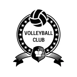 Classic Black and White Design Featuring Volleyball Club Logo Template