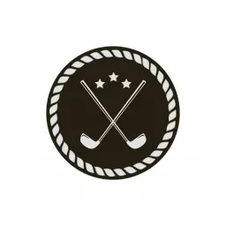 Classic Black and White Golf Crossed Clubs Sports Logo Template