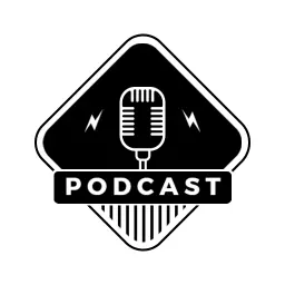 Classic Black and White Microphone Design for Podcast Logo Template