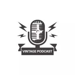 Classic Black and White Vintage Podcast Microphone Logo Template