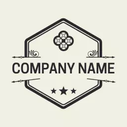 Classic Black Design with Decorative Elements for Vintage Logo Template