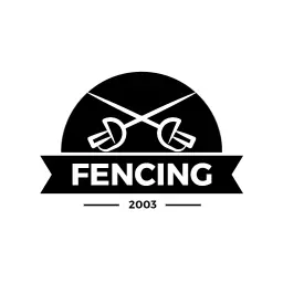 Classic Black Fencing Design Featuring Duel Swords Logo Template