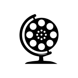 Classic Black Film Reel Symbolizing Entertainment Industry Logo Template