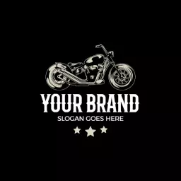 Classic Black Motorcycle Design Symbolizing Rider Passion Logo Template