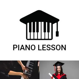 Classic Black Piano Image Enriching Musical Education Logo Template