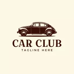 Classic Black Vintage Car Theme for Car Club Logo Template