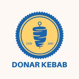 Classic Blue and Yellow Donar Kebab Iconic Logo Template
