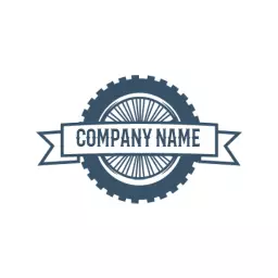 Classic Blue Bicycle Wheel Design for Motorcycle Branding Logo Template