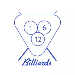 Classic Blue Billiards Triangle with Numbered Balls Logo Template