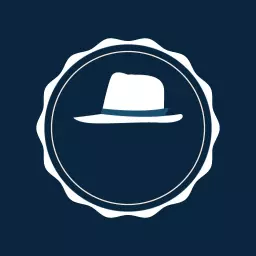 Classic Blue Hat Design Inside a Blank Circle Logo Template