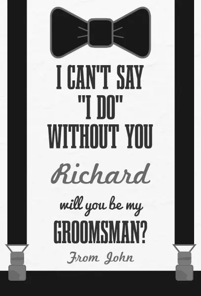 Classic Bowtie Groomsman Proposal Invitation Template