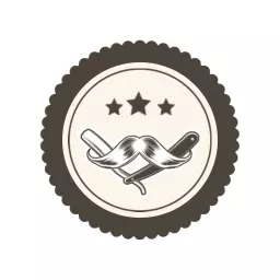 Classic Brown and White Barber Shop Logo Featuring Scissors Logo Template