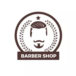 Classic Brown and White Vintage Barber Shop Logo Template