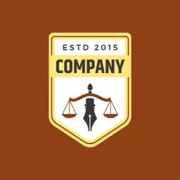 Classic Brown and Yellow Badge Representing Legal Services Logo Template
