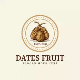 Classic Brown Design Featuring Premium Dates Fruit Logo Template