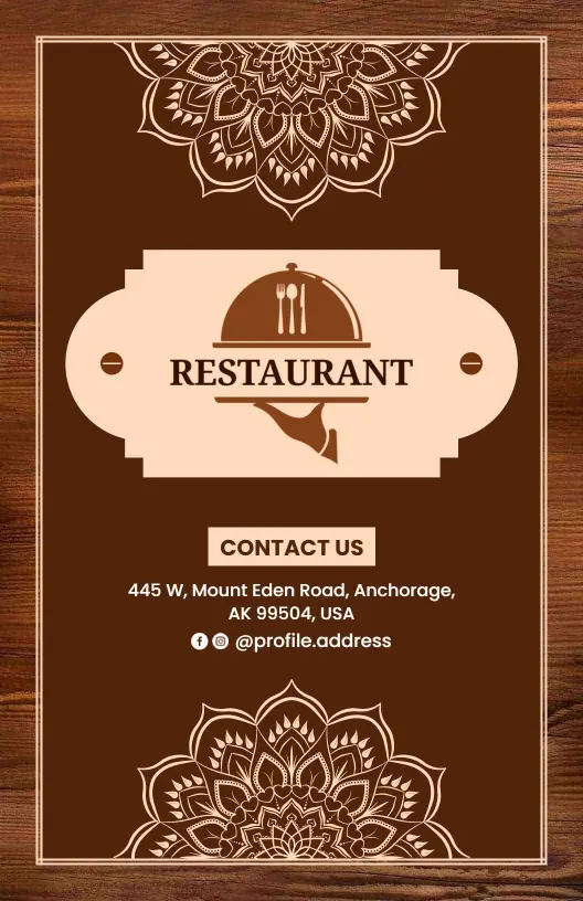 Classic Brown Rustic Restaurant Menu Template