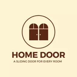 Classic Brown Sliding Door Design for Home Use Logo Template