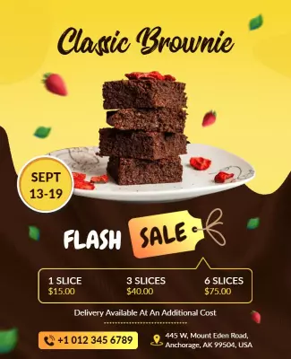 Classic Flash Sale for Brownie Flyer Template