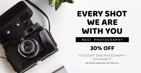 Classic Camera Capture with Black and White Theme Photography Banner Template
