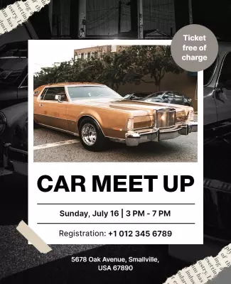 Classic Car Meet Up Event Flyer Template