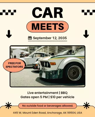 Classic Car Meets Event Flyer Template