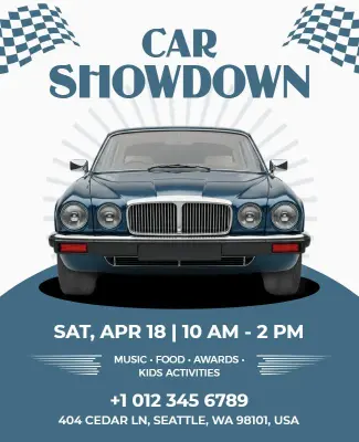 Classic Car Showdown Event Poster Template