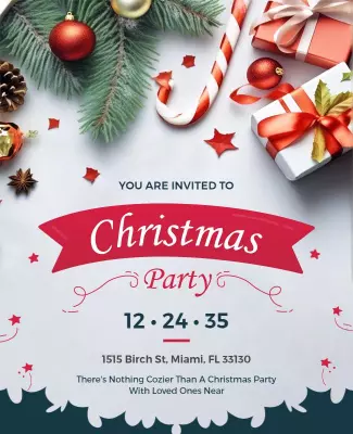 Classic Christmas Party Invitation Flyer Template