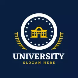 Classic Circular Design Featuring University Elements Logo Template
