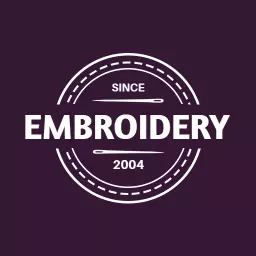 Classic Circular Design Showcasing Embroidery Craft Since 2004 Logo Template