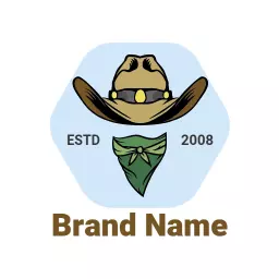 Classic Cowboy Hat and Bandana Design for Branding Logo Template