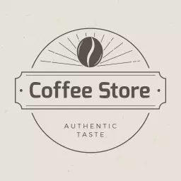 Classic Cream Background Design for Coffee Store Logo Template
