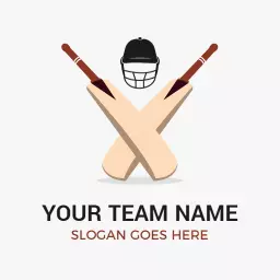 Classic Cricket Bat and Helmet Design for Team Logo Template