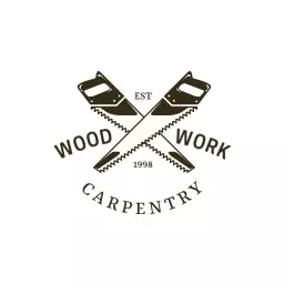 Classic Crossed Saws Representing Expert Carpentry Logo Template
