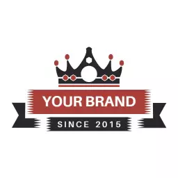 Classic Crown and Banner Design Representing Vintage Style Logo Template