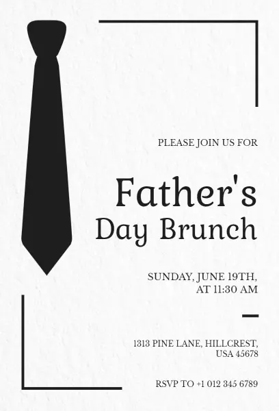 Classic Father's Day Brunch Celebration Invitation Template