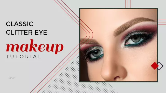 Classic Glitter Eye Makeup Tutorial YouTube Thumbnail Template