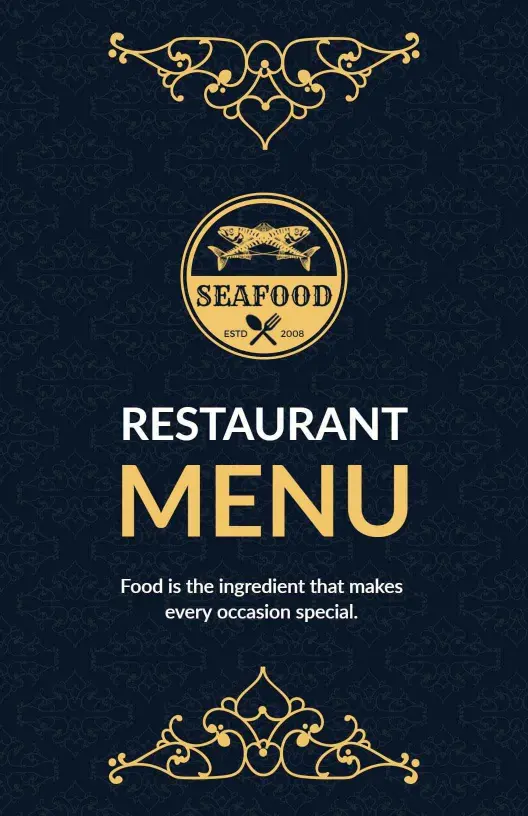 Classic Gold Restaurant Menu Template