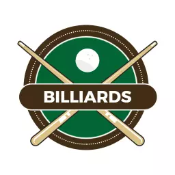 Classic Green and Brown Billiards Design with Cue Sticks Logo Template