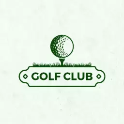 Classic Green and White Golf Club Design with Golf Ball Logo Template