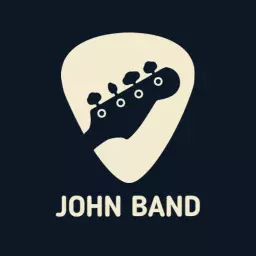 Classic Guitar Pick Design Representing Music Band Logo Template