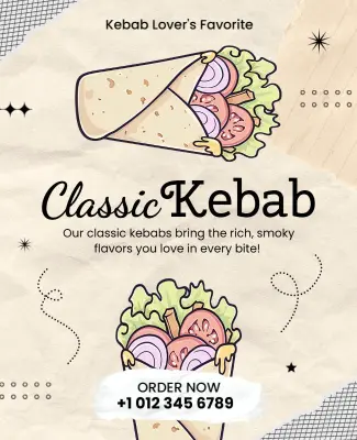 Classic Kebab Promotional Flyer Template