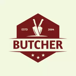 Classic Maroon Butcher Design Featuring Quality Knives Logo Template