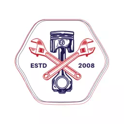 Classic Mechanic Tools and Piston Design Sketch Logo Template