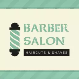 Classic Mint Barber Shop Design for Haircuts and Shaves Logo Template