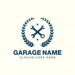 Classic Navy Tools Encircled by Laurel for Garage Logo Template