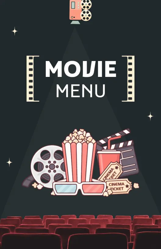 Classic Popcorn and Snacks Cinema Menu Template