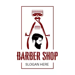 Classic Red and Black Barber Shop Design for Modern Styles Logo Template