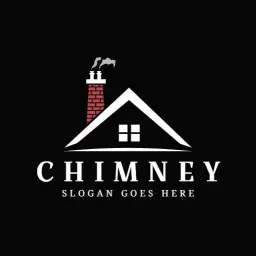 Classic Red Brick Chimney Design with Elegant House Logo Template