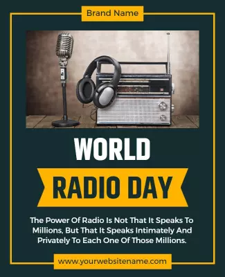 Classic Retro Radio Theme for World Radio Day Poster Template