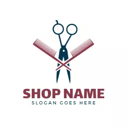 Classic Scissors and Combs Design for Barber Shop Logo Template